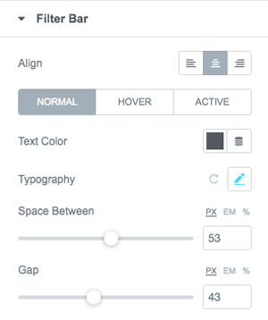 Customizing the look of the filter bar