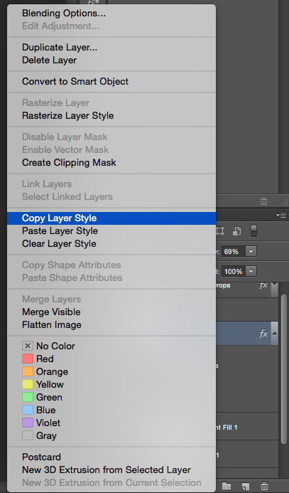 How to Copy & paste layer styles in Photoshop