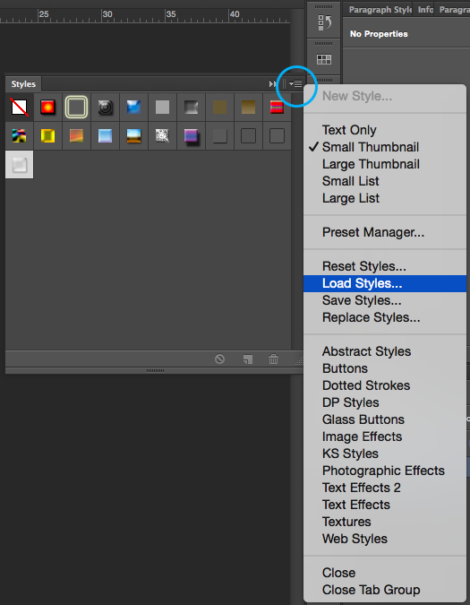 Importing Styles Using The Styles Palette