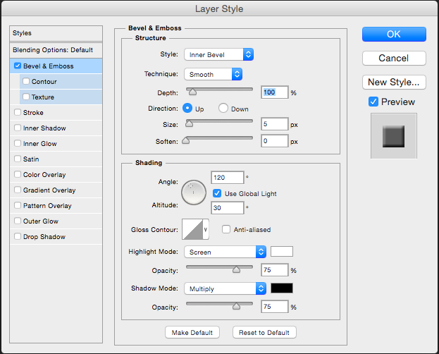 layer style dialog box