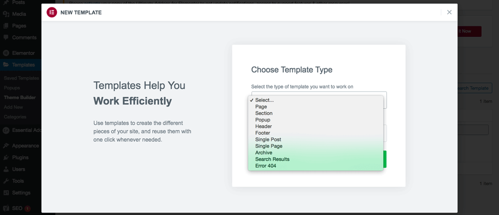 Elementor Section Templates