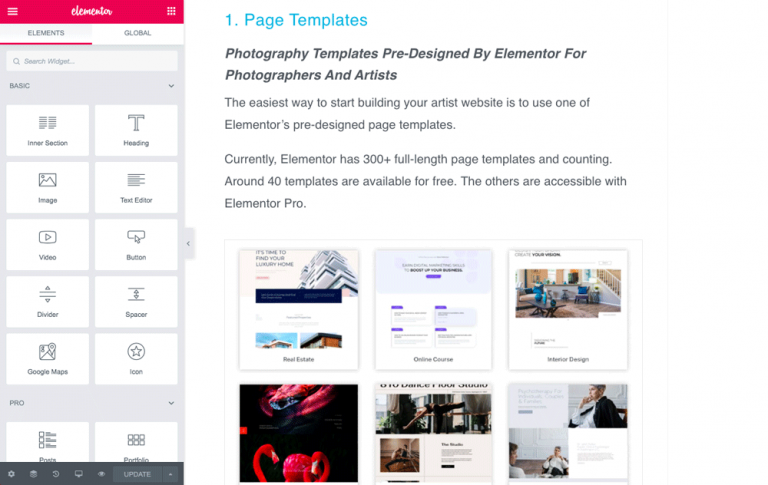 Elementor For Photographers And Artists – QUICK & EASY Page Builder