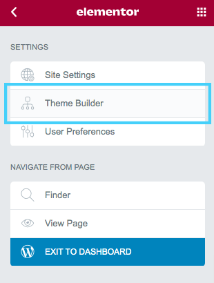 Elementor Theme Builder