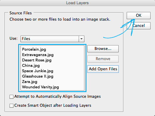 Load Layers dialog box