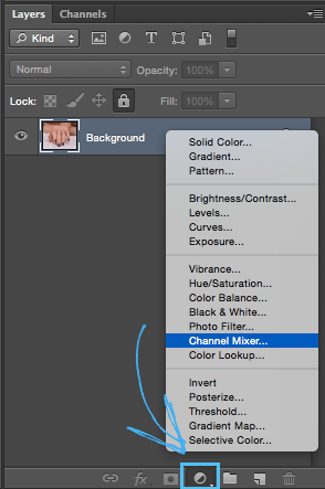 Create new fill or adjustment layer