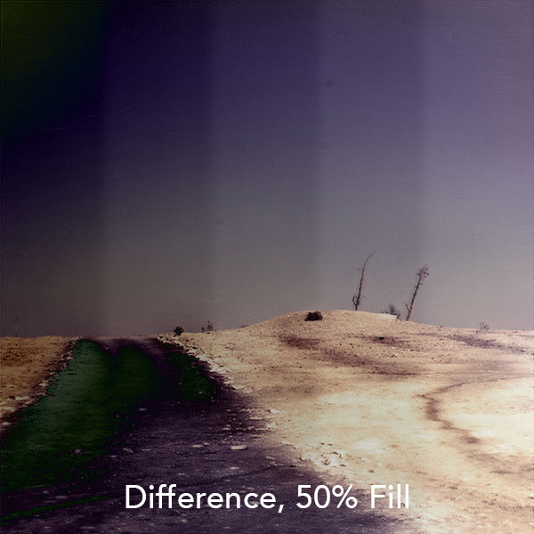 Difference, 100% Opacity – 50% Fill