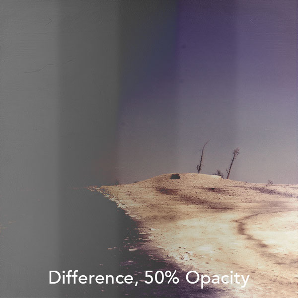 Difference, 50% Opacity – 100% Fill