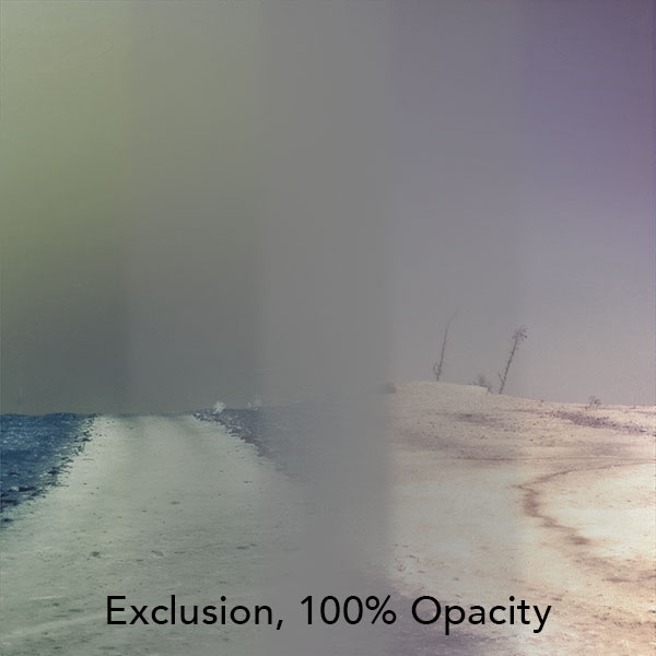 Exclusion, 100% Opacity – 100% Fill