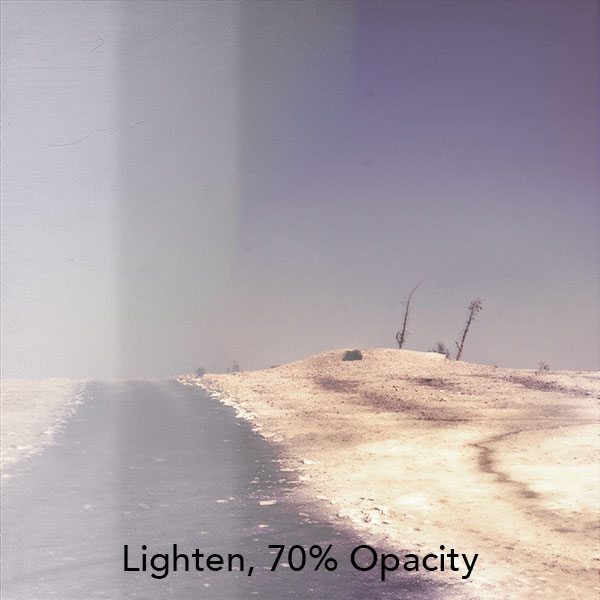 Lighten, 70% Opacity – 100% Fill