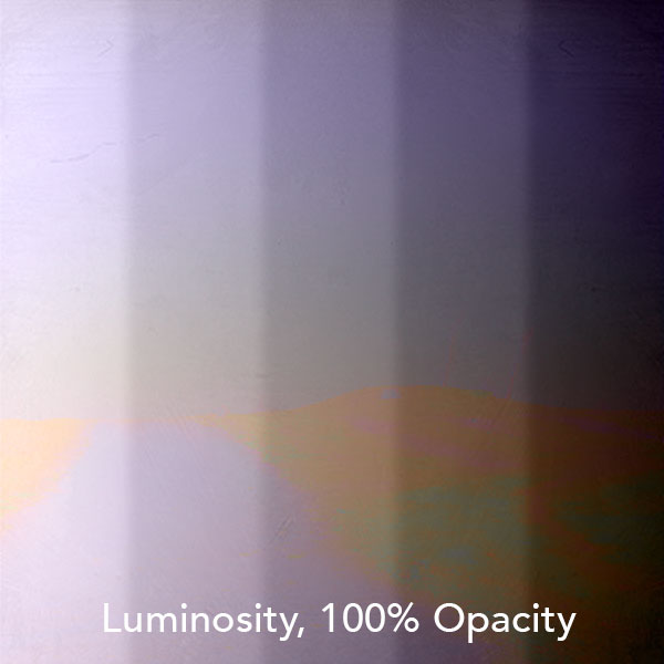 Luminosity, 100% Opacity – 100% Fill