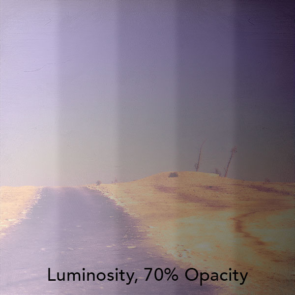 Luminosity, 70% Opacity – 100% Fill