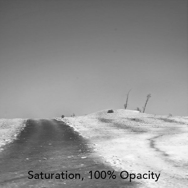 Saturation (WtB), 100% Opacity – 100% Fill