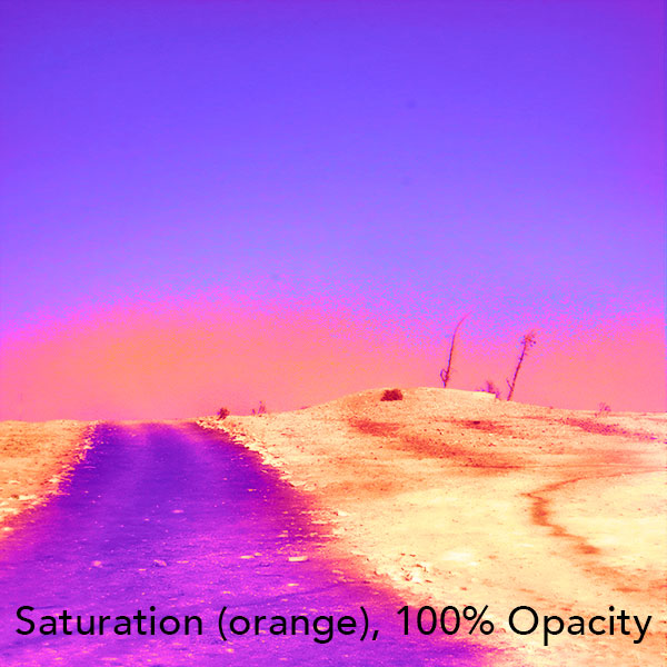 Saturation (orange), 100% Opacity – 100% Fill