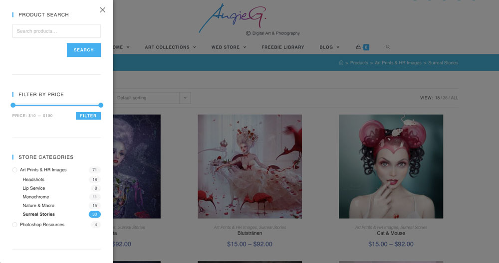 OceanWP is a good theme for artists who want to create an online store