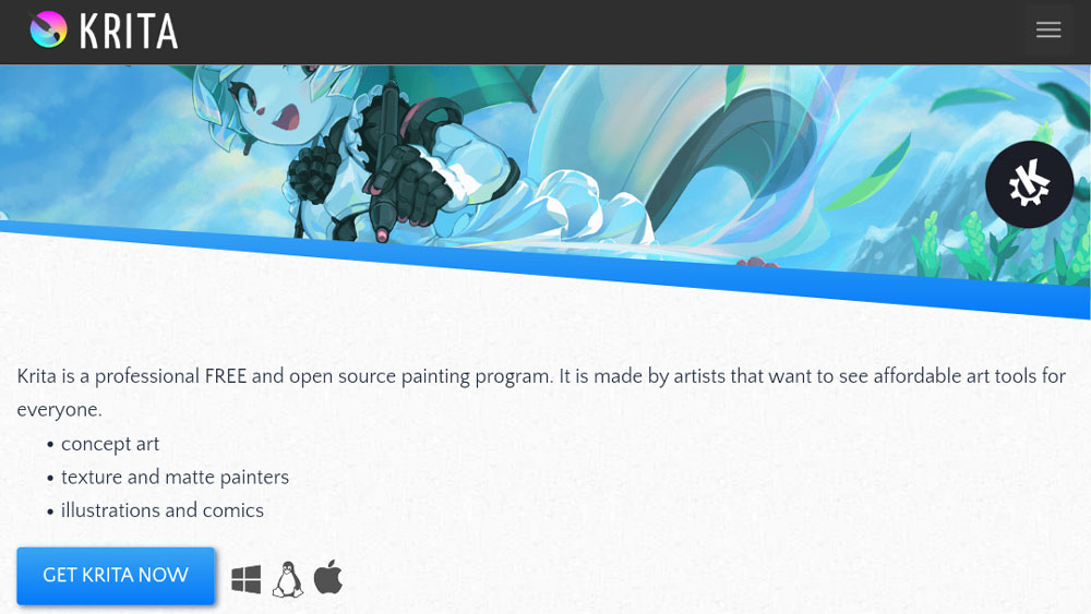 Krita is free image editing software geared towards digital artists.