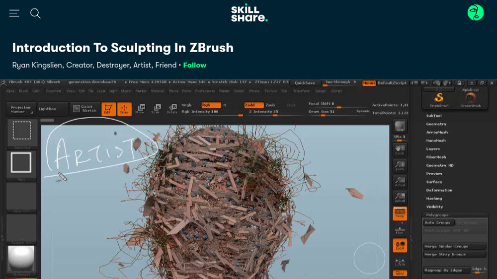 Introduction to Sculpting in ZBrush