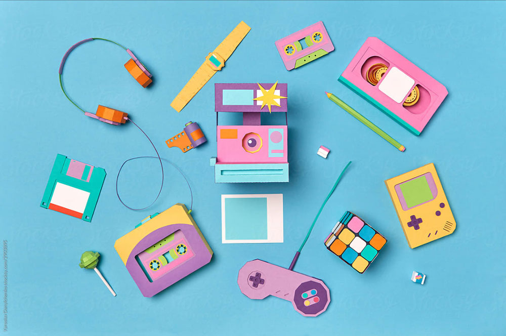 '90s nostalgia paper craft and photography on Behance