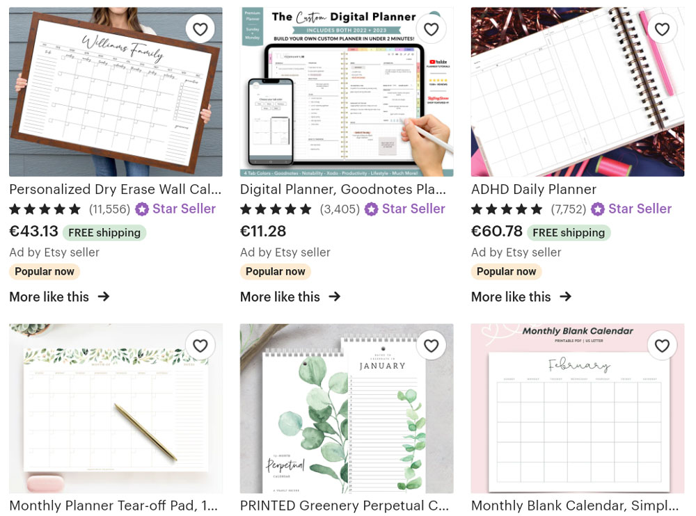 You can buy planners of all kinds on Etsy.