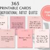 365 Printable Cards with Inspirational Artist Quotes (Version 1)