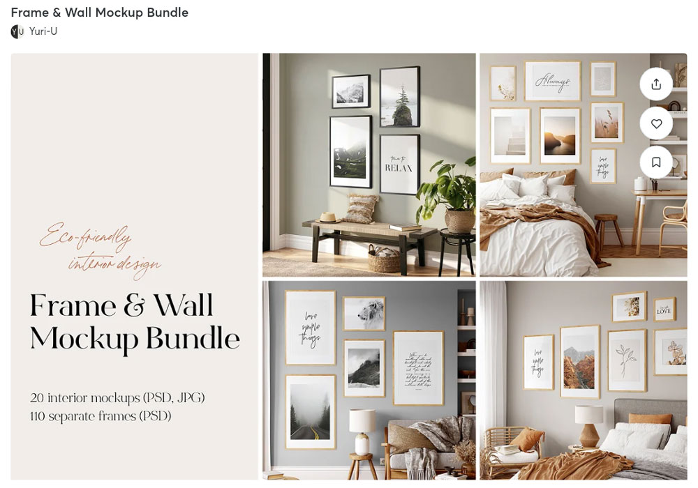 Example of a mockup bundle by Yuri-U on Creative Market.