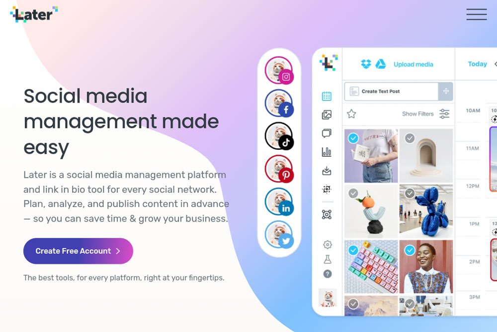 Later is a versatile social media manager that allows you to focus more on how to make money as a self-taught artist.