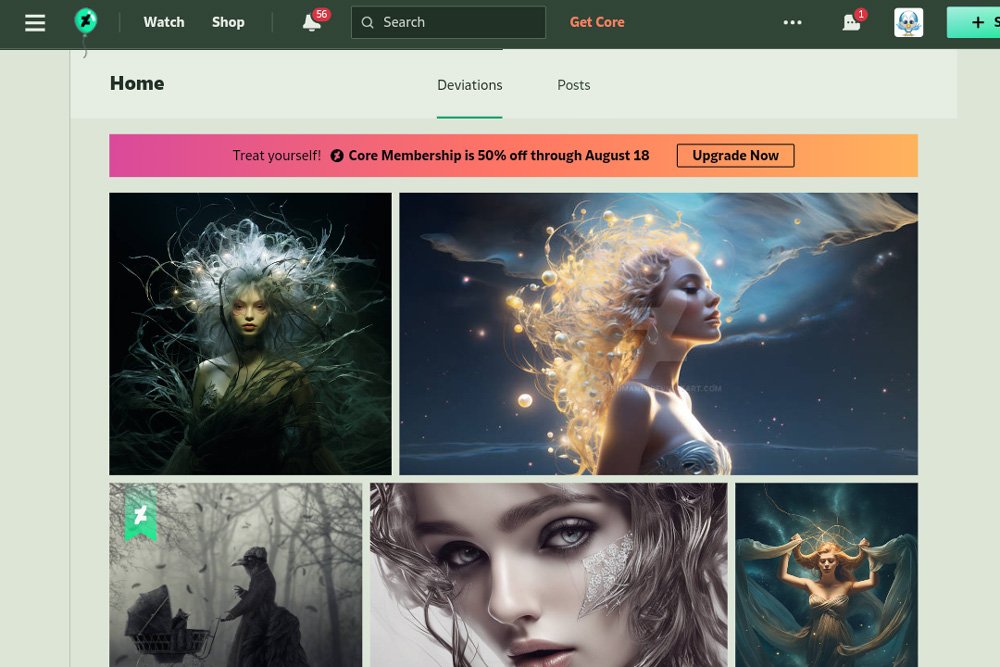 DeviantArt is the largest online art community to showcase art without social media.