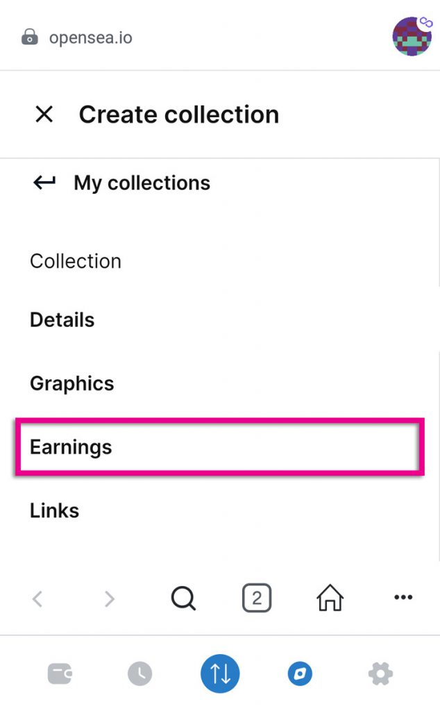 My collections Earnings