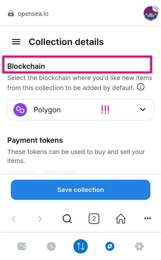 Selecting the Polygon blockchain is the most important thing in order to sell an NFT for free on OpenSea!