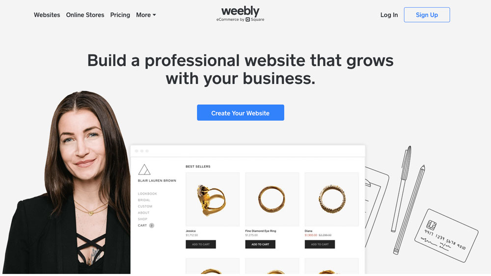 Weebly is a good website host for portfolio and ecommerce artist websites