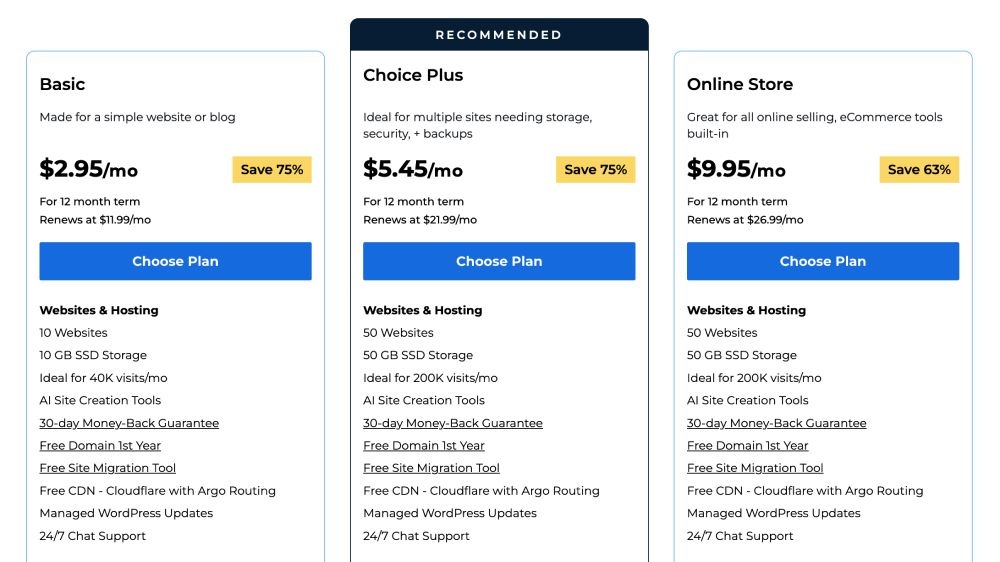 Bluehost pricing