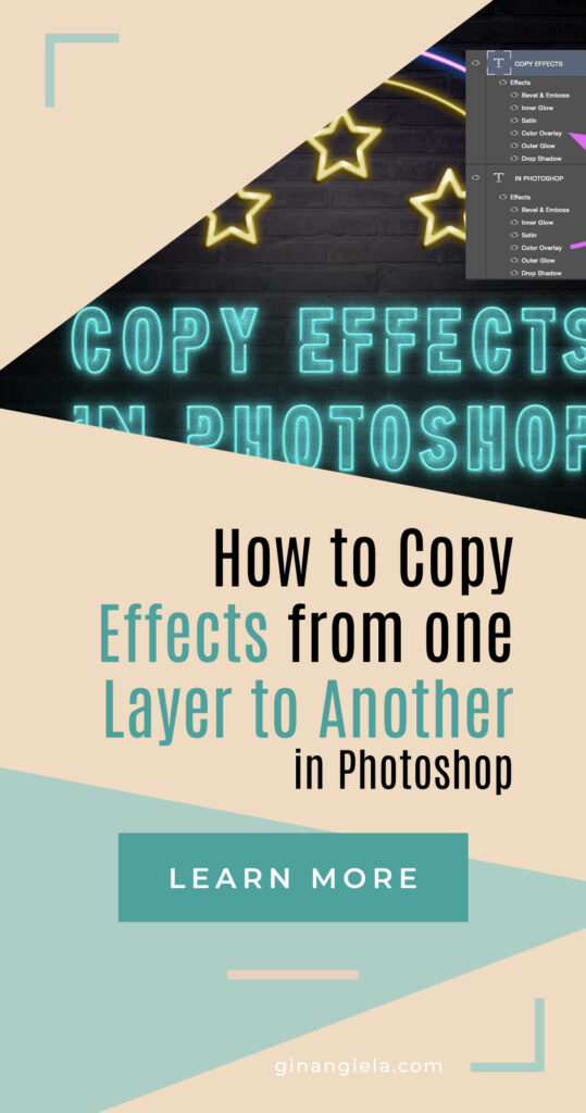 copy effects from one layer to another in Photoshop