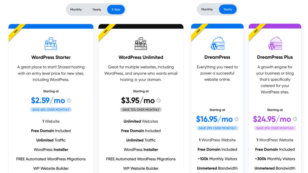 Dreamhost pricing