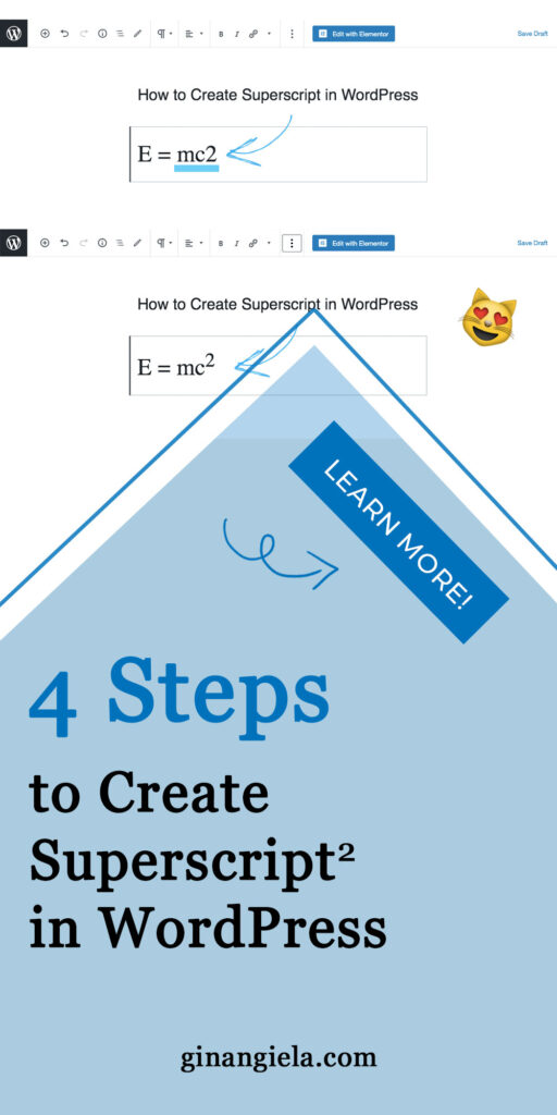 create superscript in wordpress
