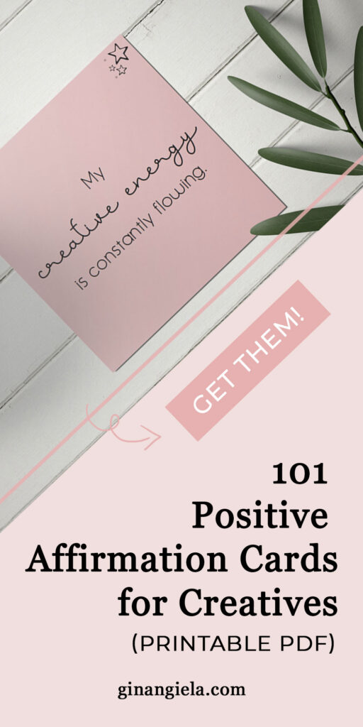 Positive affirmation cards for creatives