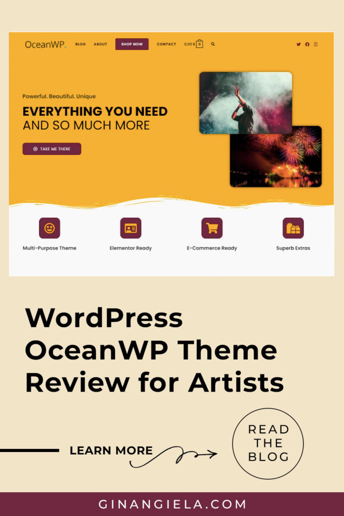 OceanWP Review: is it a good theme for artists?