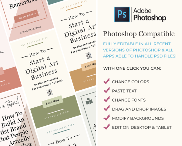 High-Conversion Pinterest Pin Templates for Photoshop