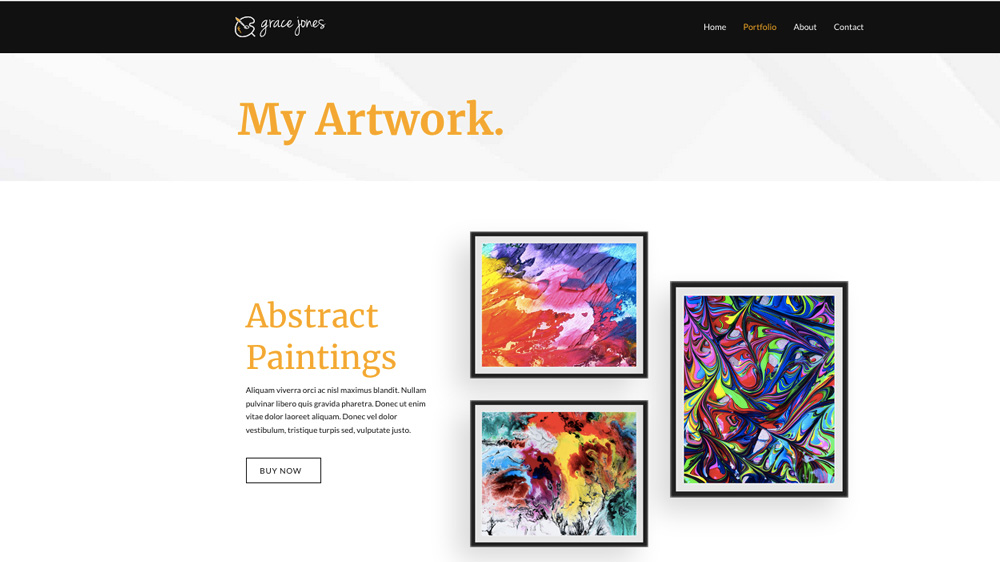 Astra Artist WordPress template for artists