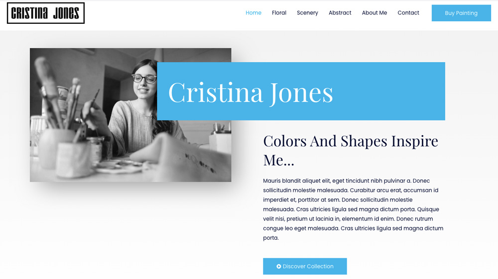 Astra Freelance Artist WordPress template for artists