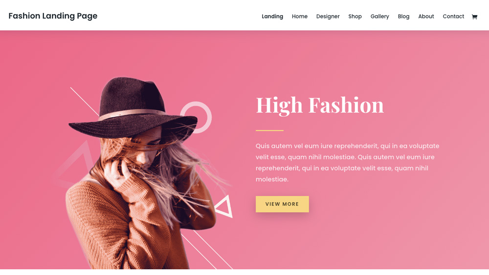 Divi Fashion WordPress theme for artists