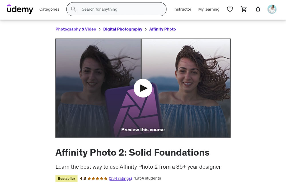 Affinity Photo Course (Udemy)