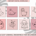 26 Cute Animal Drawings (Ideal For Coloring & Stickers)