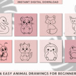 26 Cute Animal Drawings (Ideal For Coloring & Stickers)