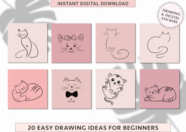 Cute & Easy Cat Drawing Ideas