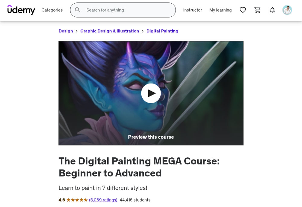 Digital Painting Mega Course (Udemy)