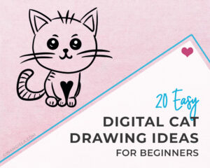 Easy digital cat drawing ideas for beginners