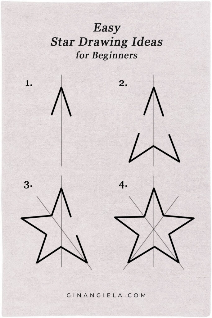 How to draw a 5-point star step by step