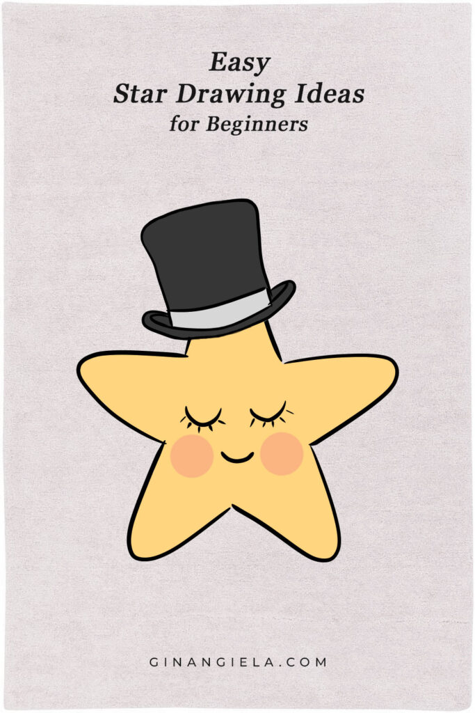 Cool star drawing with top hat