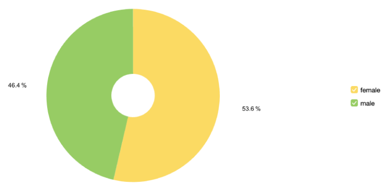 website audience according to gender