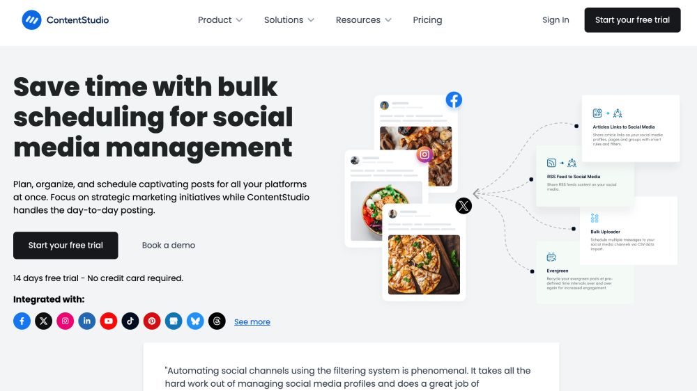 ContentStudio is the best social media scheduler for artists with vast features on the cheapest plan