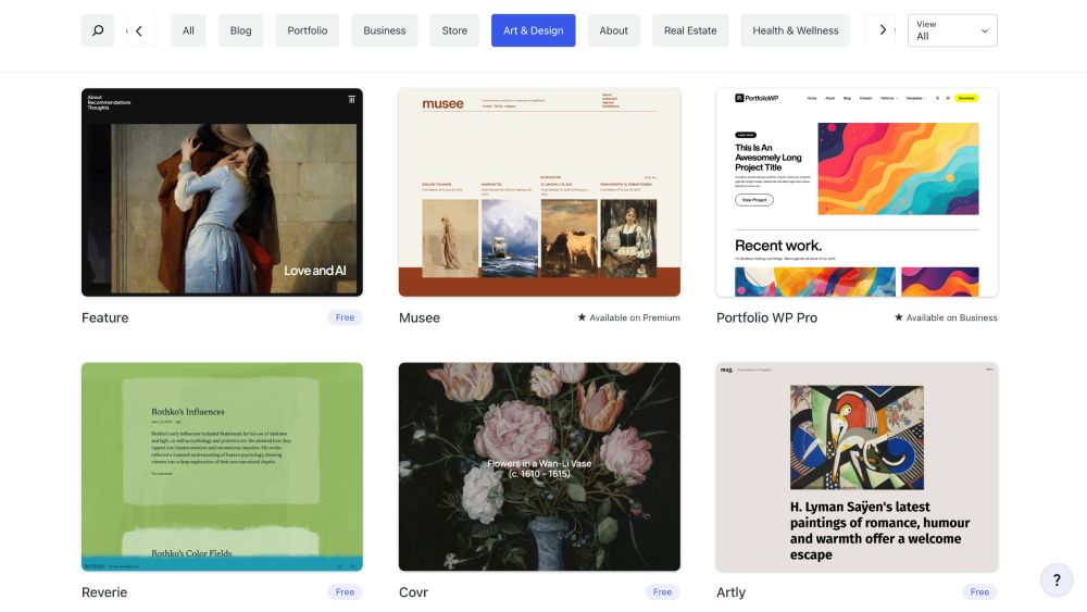 WordPress.com art themes